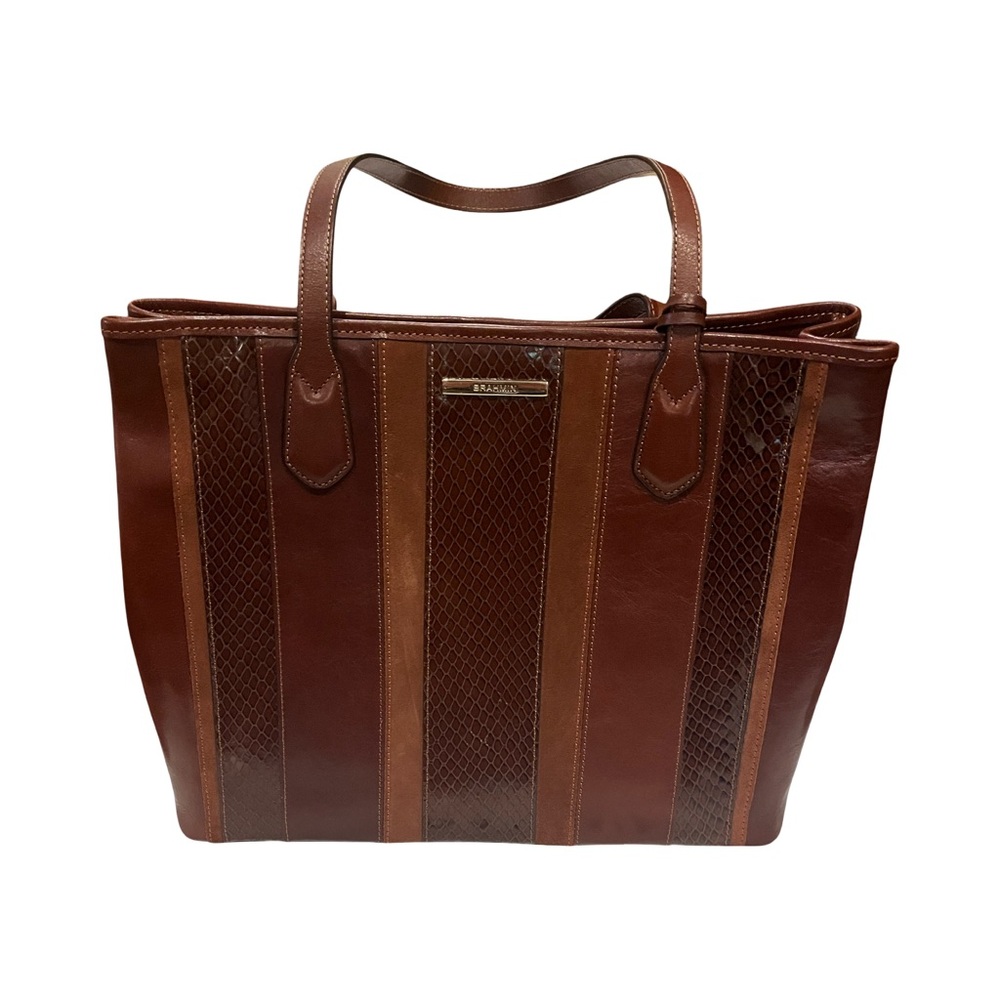 NWT Brahmin Medium Tote Bag in Sangria Melbourne Crock Embossed Leather